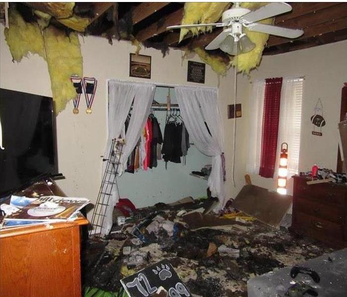 A home with fire damage